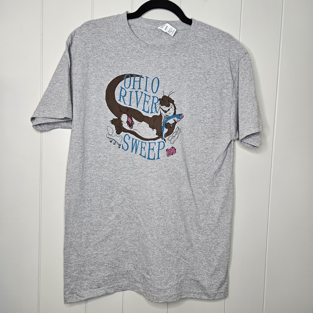 Ohio River Sweep T-shirt Gray Size‎ Medium  Fishing
